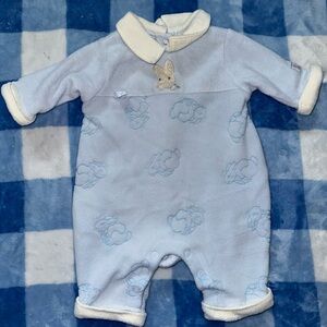 Peter Rabbit Unisex 0-3 months baby blue onesie